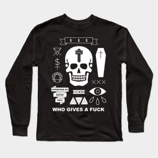 Who Gives A F**k on Black Long Sleeve T-Shirt